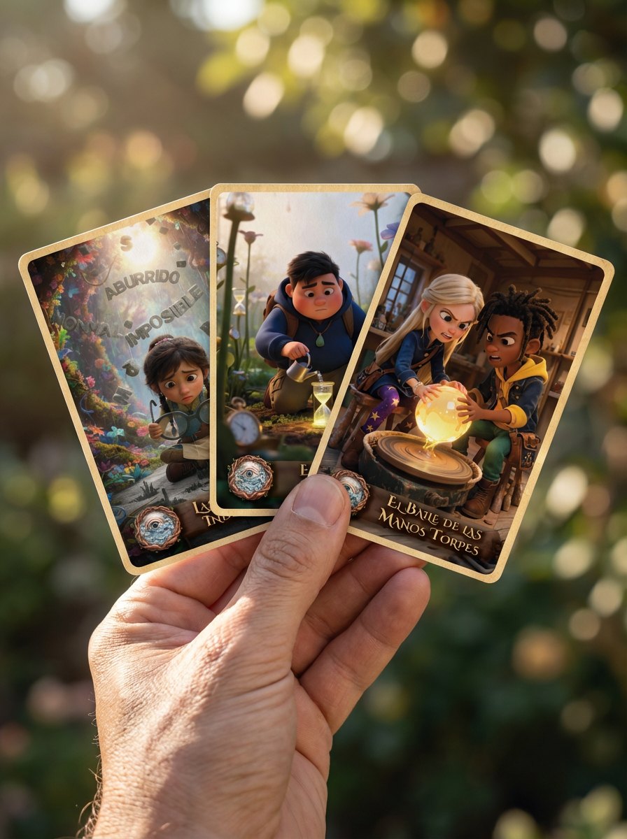 Pareja jugando en el sofá con las cartas sobre la mesa